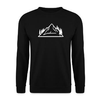 Mountain Hiking Mountaineering Gift - Unisex Sweatshirt - black - Front - Alina (178cm) & Michal (187cm)