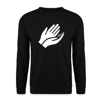 Mains ouvertes Geste de la main - Sweat-shirt Unisexe - noir - Devant - Alina (178cm) & Michal (187cm)
