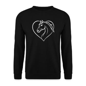 Horse Heart Horse Head Riding Gift Rider - Unisex Sweatshirt - black - Front - Alina (178cm) & Michal (187cm)