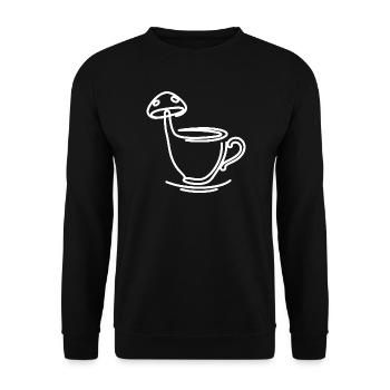 Champignon thé café - Sweat-shirt Unisexe - noir - Devant - Alina (178cm) & Michal (187cm)