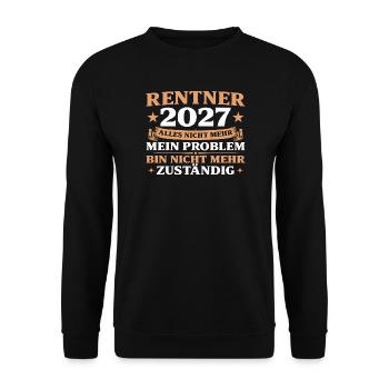 Rentner 2027 Abschiedsgeschenk Kollege - Unisex Pullover - Schwarz - Vorne - Alina (178cm) & Michal (187cm)