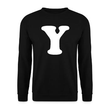 Grande impression de style Y | Lettre Y | Y Logo - Sweat-shirt Unisexe - noir - Devant - Alina (178cm) & Michal (187cm)