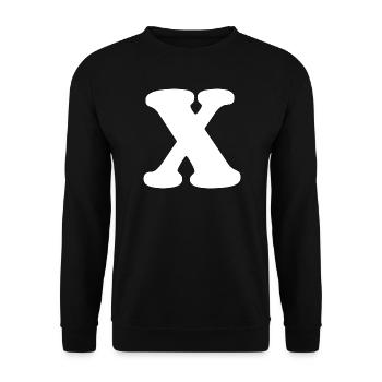 Large X Style Print | Letter X | X Logo - Unisex Sweatshirt - black - Front - Alina (178cm) & Michal (187cm)