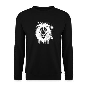 Lion Splash White - Unisex Sweatshirt - black - Front - Alina (178cm) & Michal (187cm)