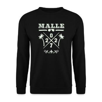 MALLE Strand Cross 2027 Retro Logo - Unisex Pullover - Schwarz - Vorne - Alina (178cm) & Michal (187cm)