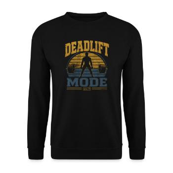 Kreuzheben-Modus 24/7 Powerlifting Gym Motivation - Unisex Pullover - Schwarz - Vorne - Alina (178cm) & Michal (187cm)