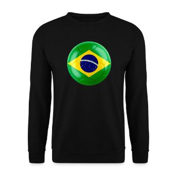 BRAZIL'S FLAG ON A FOOTBALL - Unisex Sweatshirt - black - Front - Alina (178cm) & Michal (187cm)