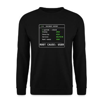 System Check Incident Report IT Humor Gift - Unisex Sweatshirt - black - Front - Alina (178cm) & Michal (187cm)