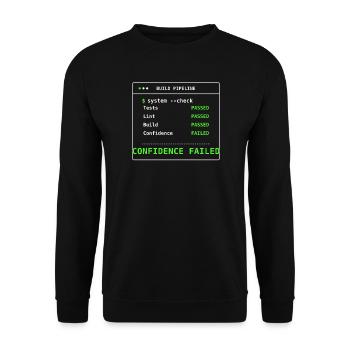 System Check Build Pipeline DevOps IT Geschenk - Unisex Pullover - Schwarz - Vorne - Alina (178cm) & Michal (187cm)