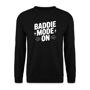 Baddie Mode On - Unisex Sweatshirt - black - Front - Alina (178cm) & Michal (187cm)