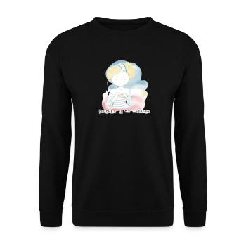 Häkeln ist meine Therapie - Unisex Pullover - Schwarz - Vorne - Alina (178cm) & Michal (187cm)