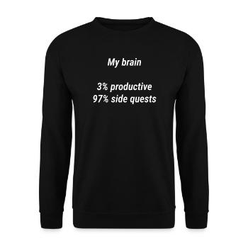 Mein Gehirn: Nebenquests - Unisex Pullover - Schwarz - Vorne - Alina (178cm) & Michal (187cm)