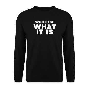 WER SONST WAS IST ES - Unisex Pullover - Schwarz - Vorne - Alina (178cm) & Michal (187cm)