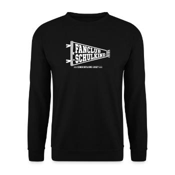 Fanclub Schulkind 2027 – Retro Wimpel Einschulung - Unisex Pullover - Schwarz - Vorne - Alina (178cm) & Michal (187cm)