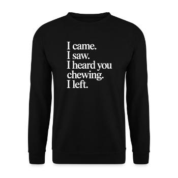 Bruits de mastication bruits de mastication bruits de claquement mastication mâchonnement - Sweat-shirt Unisexe - noir - Devant - Alina (178cm) & Michal (187cm)