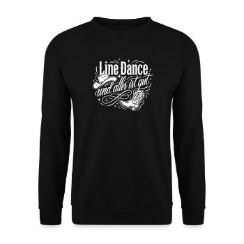 Line Dance Alles Ist Gut - Unisex Pullover - Schwarz - Vorne - Alina (178cm) & Michal (187cm)
