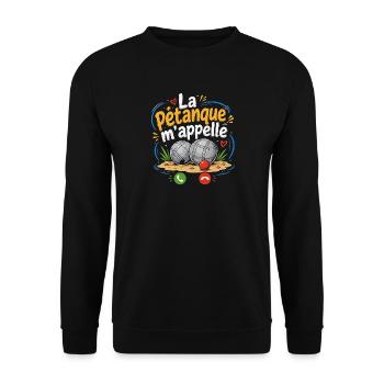 T-shirt La Pétanque M'appelle Humour - Sweat-shirt Unisexe - noir - Devant - Alina (178cm) & Michal (187cm)