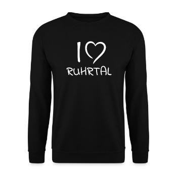 I-Love-Ruhrtal - Unisex Pullover - Schwarz - Vorne - Alina (178cm) & Michal (187cm)