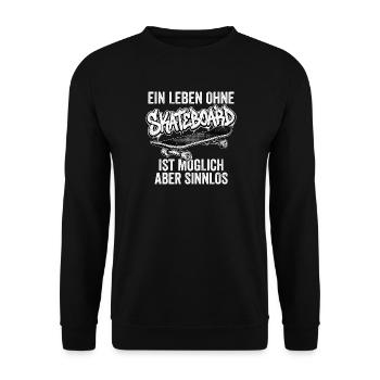 Skateboarding Skateboard - Unisex Pullover - Schwarz - Vorne - Alina (178cm) & Michal (187cm)