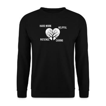 Social Worker Quote Hard Worker Social Work - Unisex Pullover - Schwarz - Vorne - Alina (178cm) & Michal (187cm)
