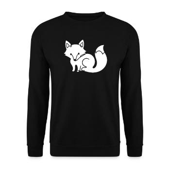 Silhouette de renard – Motif minimal d’animal de la forêt - Sweat-shirt Unisexe - noir - Devant - Alina (178cm) & Michal (187cm)
