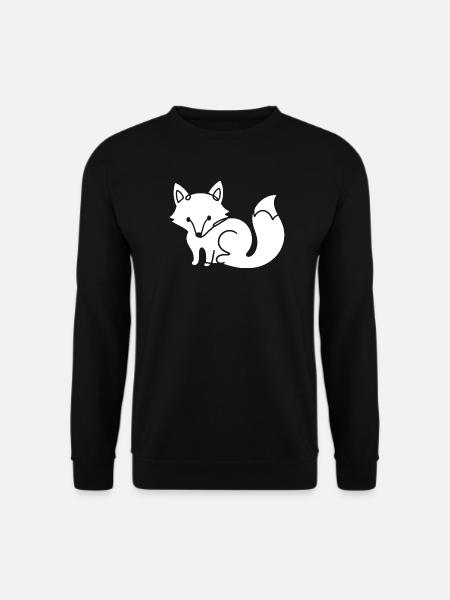 Fuchs Silhouette – Waldtier Minimal Motiv - Unisex Pullover - Schwarz