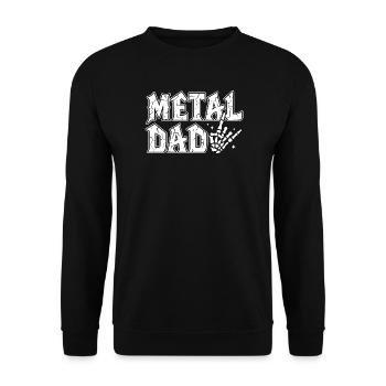 Metal Dad Gift Dad Heavy Metal Rock - Unisex Sweatshirt - black - Front - Alina (178cm) & Michal (187cm)
