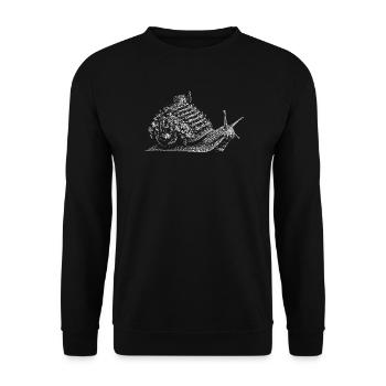 Weinbergschnecke - Unisex Pullover - Schwarz - Vorne - Alina (178cm) & Michal (187cm)