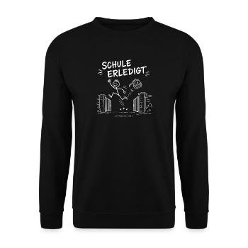 Schule Erledigt Jahrgang 2027 – Doodle Vektor - Unisex Pullover - Schwarz - Vorne - Alina (178cm) & Michal (187cm)