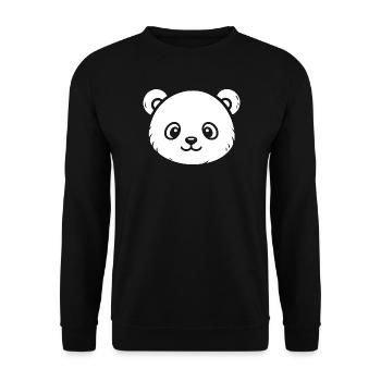 Cute Panda Sketch – Fluffy Animal Motif - Unisex Sweatshirt - black - Front - Alina (178cm) & Michal (187cm)