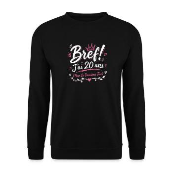 Femme cadeau d'anniversaire 40 ans - Sweat-shirt Unisexe - noir - Devant - Alina (178cm) & Michal (187cm)