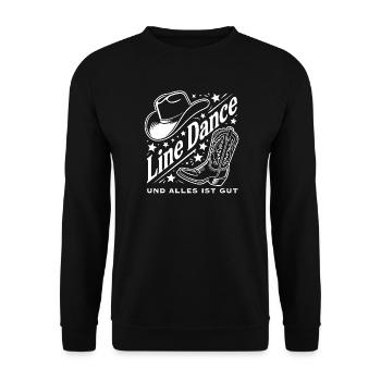 Line Dance Cowboy Spirit - Unisex Pullover - Schwarz - Vorne - Alina (178cm) & Michal (187cm)
