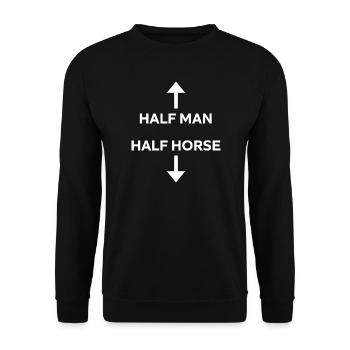 Half Man Half Horse Dick Joke - Unisex Pullover - Schwarz - Vorne - Alina (178cm) & Michal (187cm)