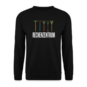 Leiter vom Rechenzentrum Gärtner Gärtnerin Garten - Unisex Pullover - Schwarz - Vorne - Alina (178cm) & Michal (187cm)