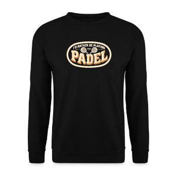 Padel Tennis Retro Saying Gift - Unisex Sweatshirt - black - Front - Alina (178cm) & Michal (187cm)