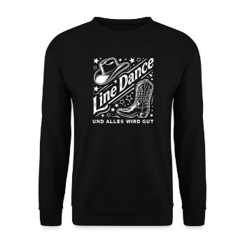 Line Dance Western Hut Stiefel Sterne - Unisex Pullover - Schwarz - Vorne - Alina (178cm) & Michal (187cm)