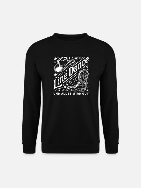 Line Dance Western Hut Stiefel Sterne - Unisex Pullover - Schwarz
