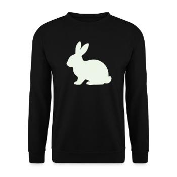 Zarte Kaninchen Silhouette - Unisex Pullover - Schwarz - Vorne - Alina (178cm) & Michal (187cm)