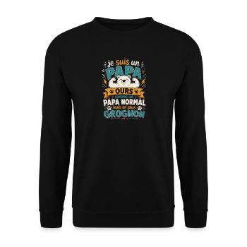 Je suis un papa ours comme un papa normal cadeau - Sweat-shirt Unisexe - noir - Devant - Alina (178cm) & Michal (187cm)