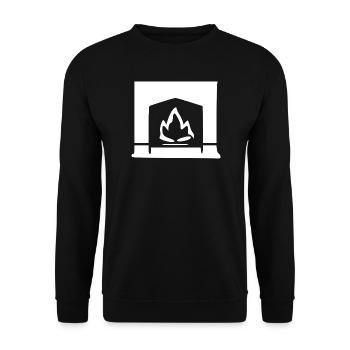 Fireplace Flame White Gift - Unisex Sweatshirt - black - Front - Alina (178cm) & Michal (187cm)