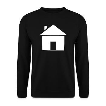 Haus minimal Bauherr Geschenk  - Unisex Pullover - Schwarz - Vorne - Alina (178cm) & Michal (187cm)