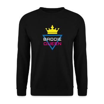 Bösewichtkönigin Krone Y2K - Unisex Pullover - Schwarz - Vorne - Alina (178cm) & Michal (187cm)