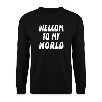 Wilkommen - Unisex Pullover - Schwarz - Vorne - Alina (178cm) & Michal (187cm)