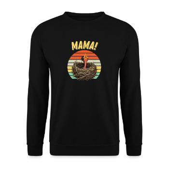 Mama Hungry Baby Bird - Unisex Pullover - Schwarz - Vorne - Alina (178cm) & Michal (187cm)