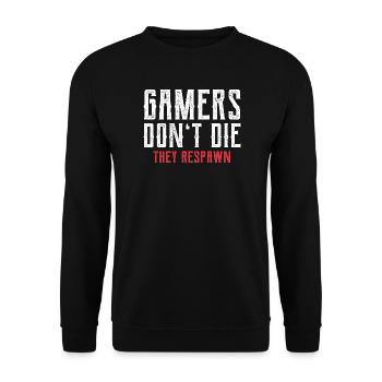 Gamers Respawn - Unisex Sweatshirt - black - Front - Alina (178cm) & Michal (187cm)