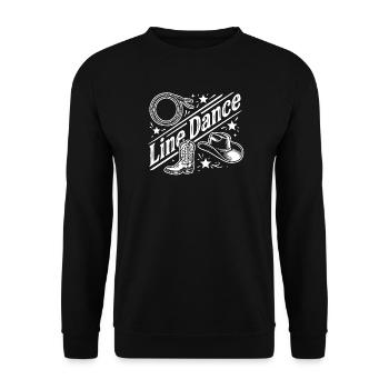 Line Dance Western Boots & Hat - Unisex Pullover - Schwarz - Vorne - Alina (178cm) & Michal (187cm)