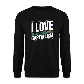 J’adore le capitalisme Entrepreneurs Actions Capitalisme - Sweat-shirt Unisexe - noir - Devant - Alina (178cm) & Michal (187cm)