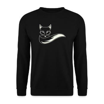 Fuchs Silhouette mit Schweif - Unisex Pullover - Schwarz - Vorne - Alina (178cm) & Michal (187cm)