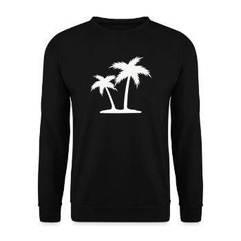 Palmeninsel Silhouette - Unisex Pullover - Schwarz - Vorne - Alina (178cm) & Michal (187cm)