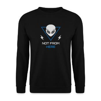 Alien UFO Sci-Fi Outsider - Unisex Pullover - Schwarz - Vorne - Alina (178cm) & Michal (187cm)